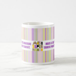 Caneca De Café Mug branco 325ml mim Super Maman- Receita Mágica