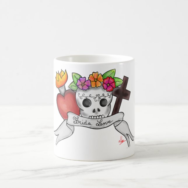 Caneca De Café Mug branco Frida Love (Centro)