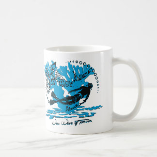 Caneca De Café Mug branco mergulhador tubarão