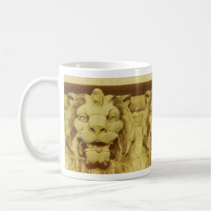 Caneca De Café Mug - Cabeças de Leão Arquitetônico