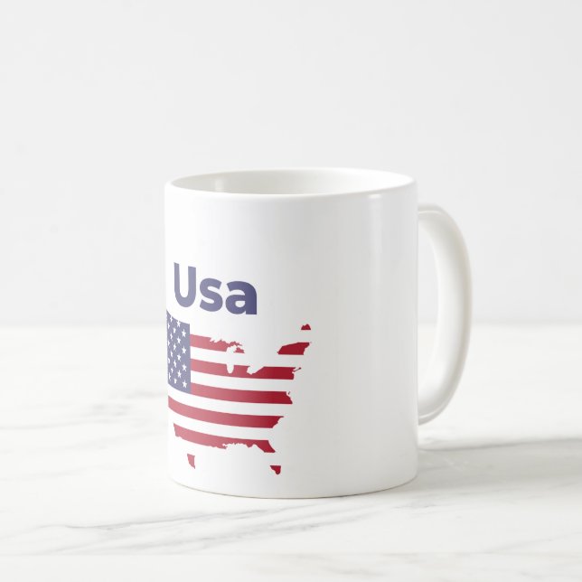 Caneca De Café Mug cafés flag usa new desgin  (Frente Esquerda)