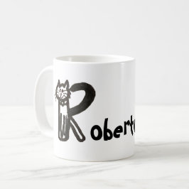 Caneca De Café Mug - Cat Letter R com o nome