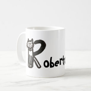 Caneca De Café Mug - Cat Letter R com o nome