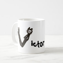 Caneca De Café Mug - Cat Letter V com o nome