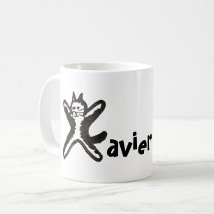 Caneca De Café Mug - Cat Letter X com o nome