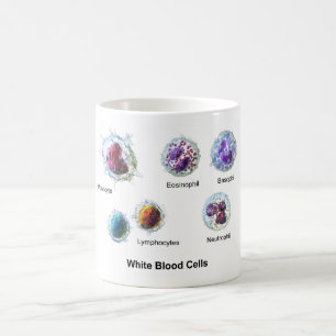 Caneca De Café MUG Células brancas do sangue Diagrama dos leucó