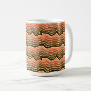 Caneca De Café Mug Cerâmica De Fluxo Retroativo Padrão de Onda