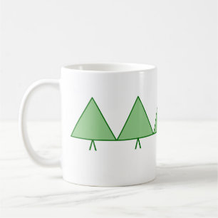 Caneca De Café Mug - Cinco Árvores de Triângulo Verde