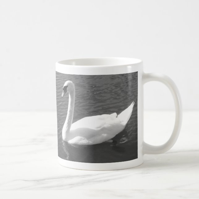 Caneca De Café Mug - Cisne a preto e branco (Direita)