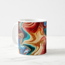 Mug Clássico com design de mármore colorido
