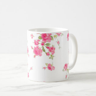 Caneca De Café Mug Clássico com rosas cor-de-rosa