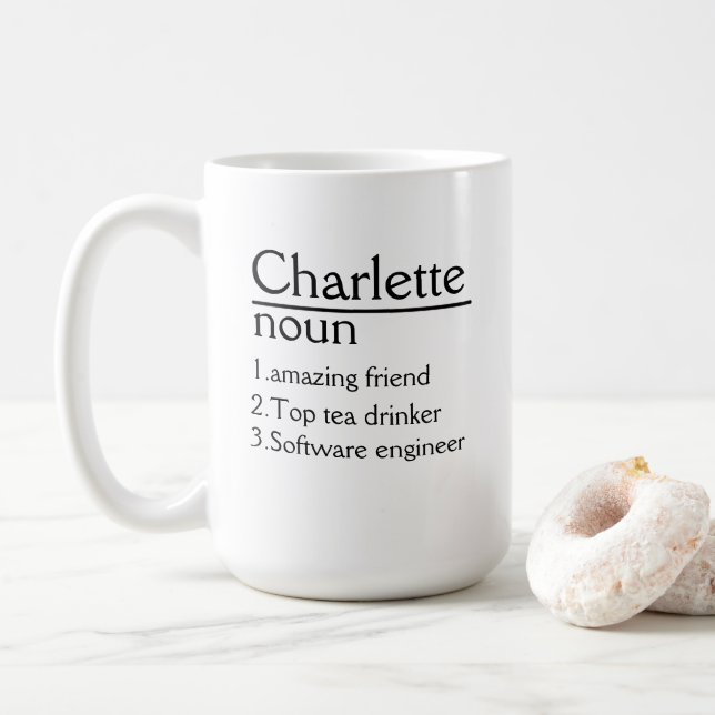 Caneca De Café Mug Clássico de Definição de Nome Personalizado (Com Donut)