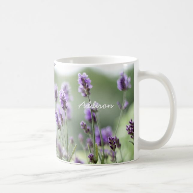 Caneca De Café Mug Clássico Personalizado Com Lavanda (Direita)
