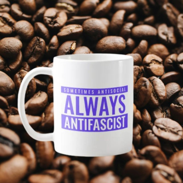 Caneca De Café Mug Clássico Sempre Antifascista - Defiante Azul (Criador carregado)