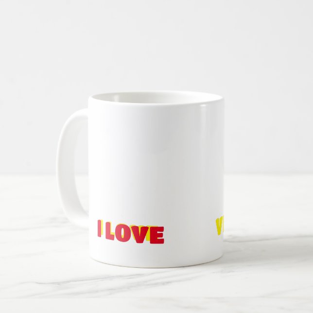 Caneca De Café Mug Coffee mug Eu amo Venezuela, personalizável (Frente Esquerda)