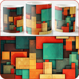 Caneca De Café MUG - Color-Blocks in Many Colors (Front)