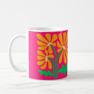 Caneca De Café Mug Colorida da Flor Retroativa