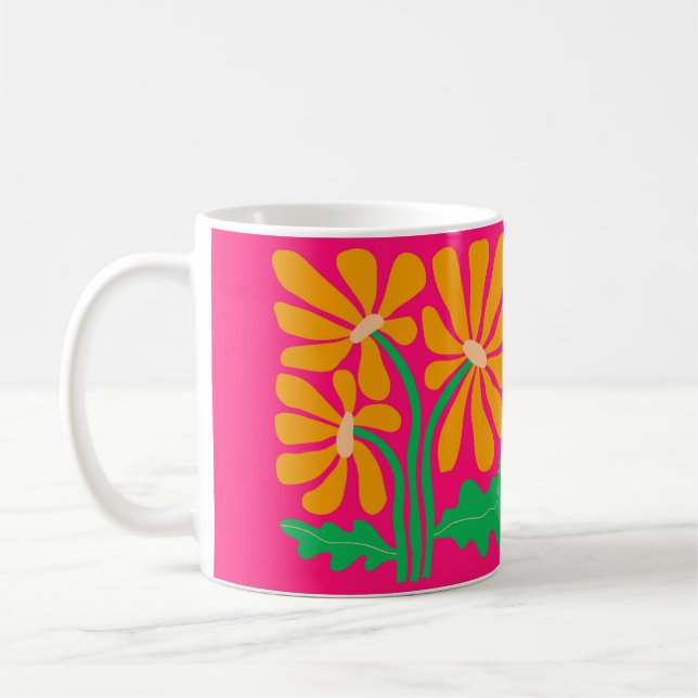 Caneca De Café Mug Colorida da Flor Retroativa (Esquerda)