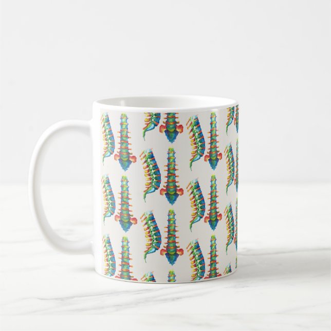 Caneca De Café Mug Columna Vertebral Acuarelas (Mosaico) (Esquerda)