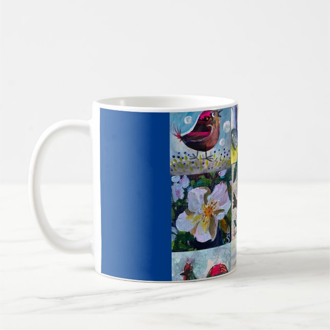 Caneca De Café Mug com aves e flores (Esquerda)