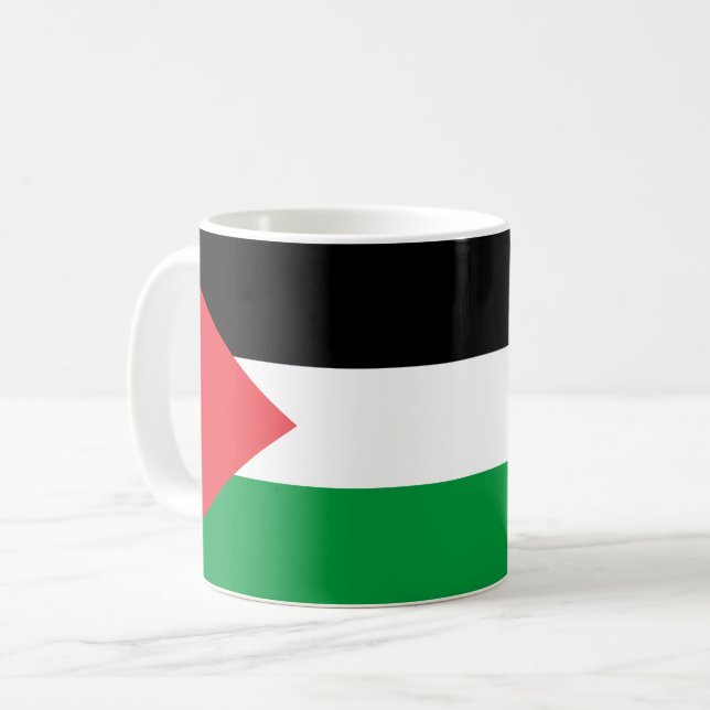 Caneca De Café Mug com bandeira da Palestina (Frente Esquerda)