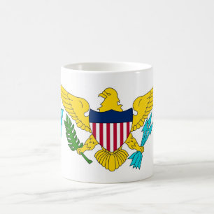 Caneca De Café Mug com bandeira das Ilhas Virgens - EUA