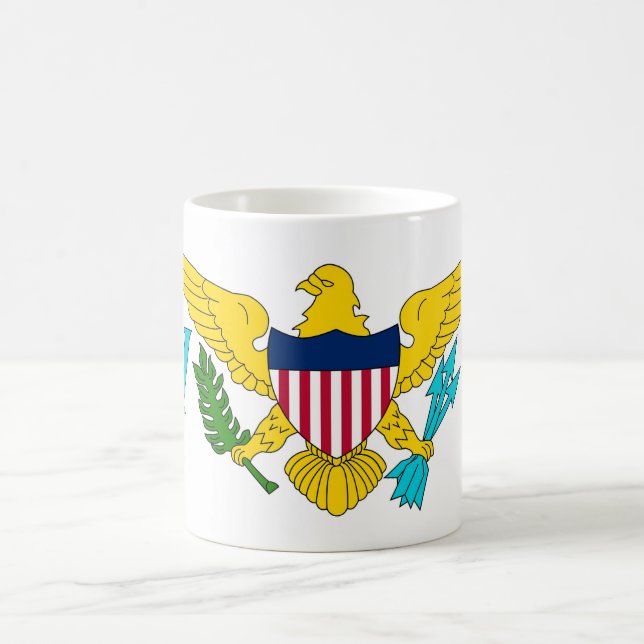 Caneca De Café Mug com bandeira das Ilhas Virgens - EUA (Centro)