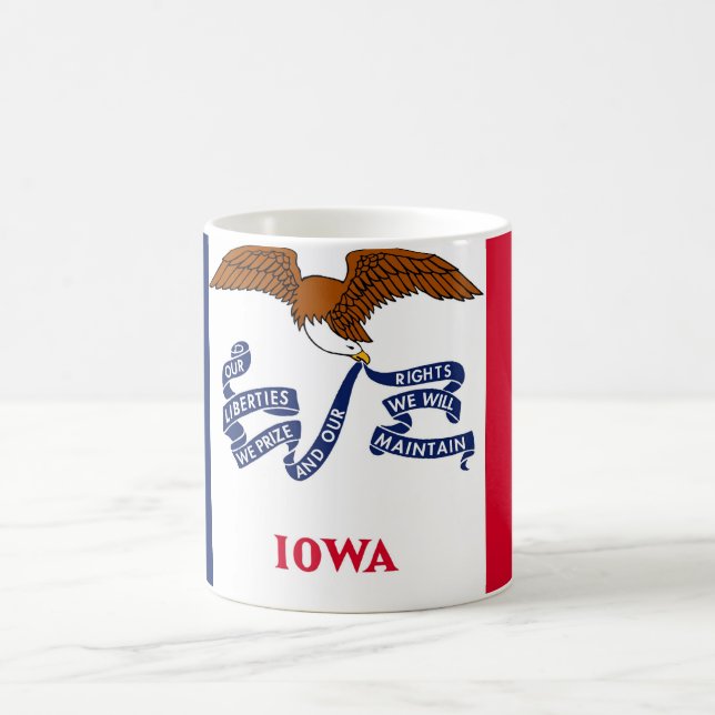 Caneca De Café Mug com Bandeira do Estado de Iowa - EUA (Centro)