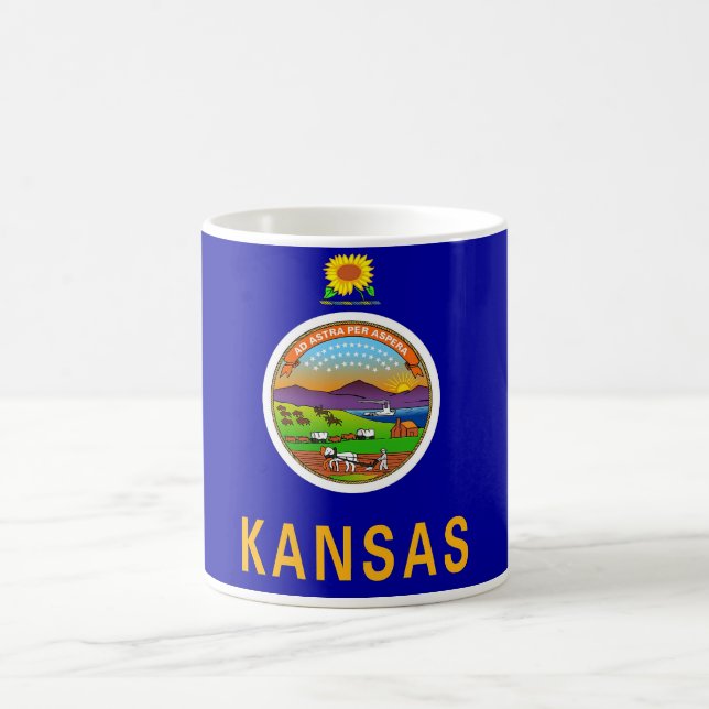 Caneca De Café Mug com bandeira do Estado do Kansas - EUA (Centro)