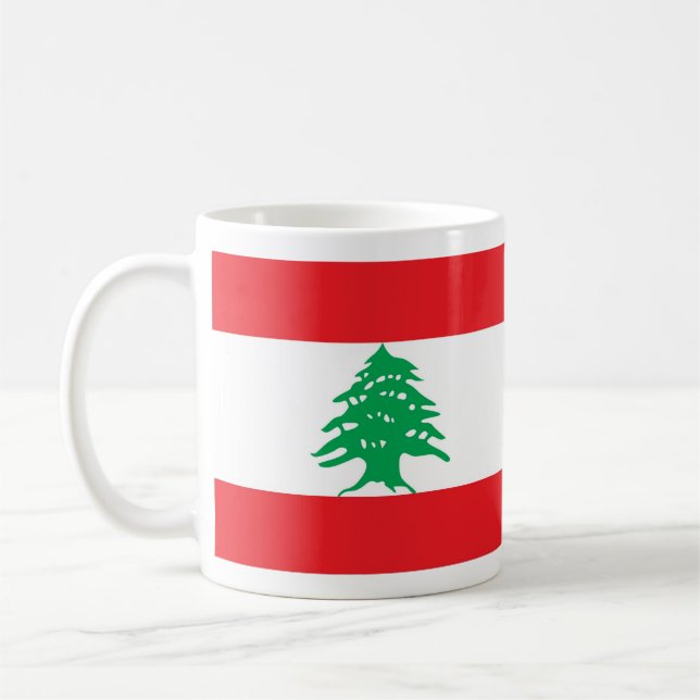 Caneca De Café Mug com bandeira do Líbano (Esquerda)
