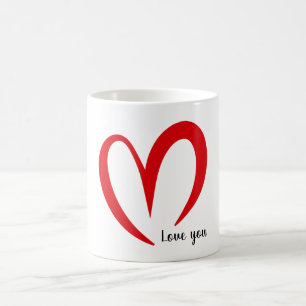 Caneca De Café Mug com coração vermelho para Dia de os namorado