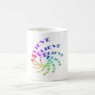 Caneca De Café Mug com credo escrito em espirais multicolores