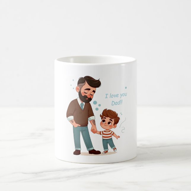 Caneca De Café Mug com dedicação a Dia de os pais. (Centro)