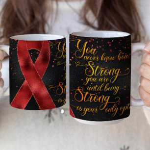 Caneca De Café Mug com desenho de fita de conscientização vermelh