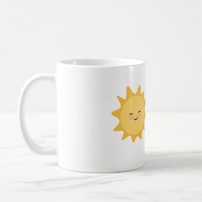 Caneca De Café Mug com design de sol e desejo matinal (Esquerda)