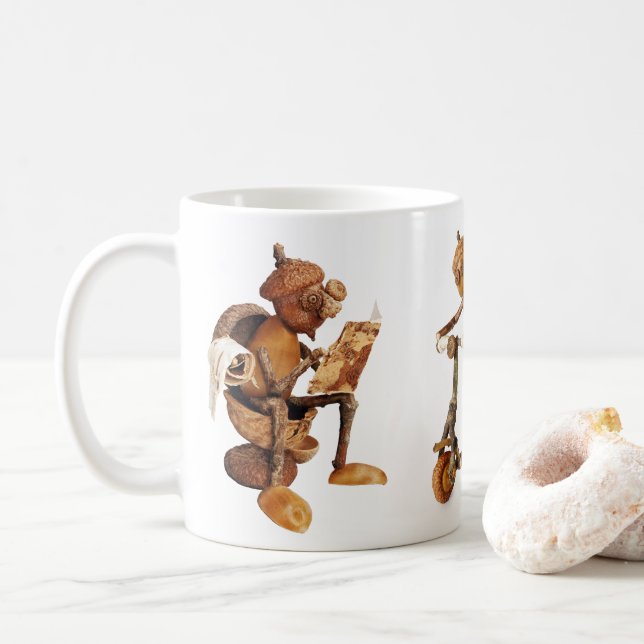 Caneca De Café Mug com elfos de bolota (Com Donut)