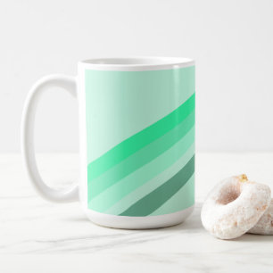 Caneca De Café Mug com faixas verdes serenas
