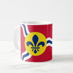 Caneca De Café Mug com Flag of Rua Louis, Missouri