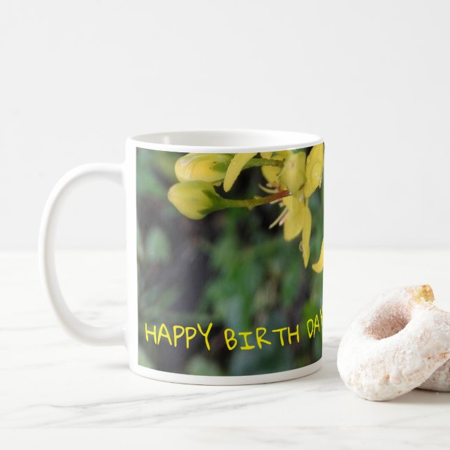 Caneca De Café Mug com flores agradáveis (Com Donut)