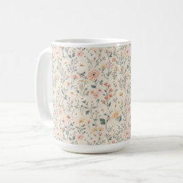 Caneca De Café Mug com flores silvestres