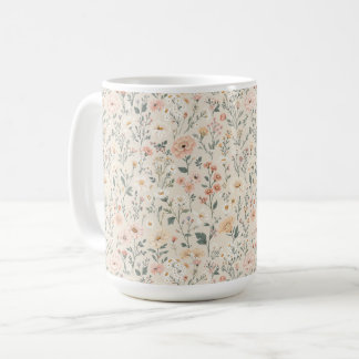 Caneca De Café Mug com flores silvestres