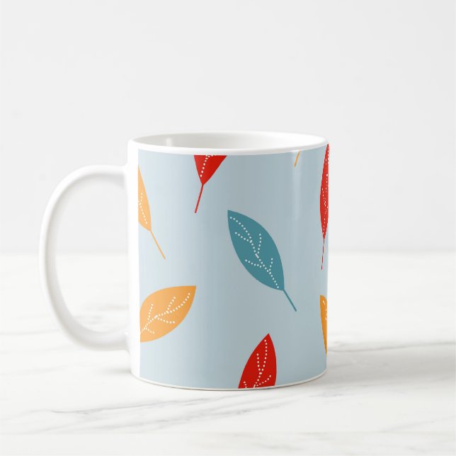 Caneca De Café Mug com folhas coloridas (Esquerda)