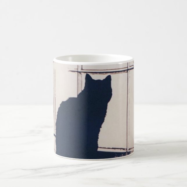 Caneca De Café Mug com Gato Preto na Janela (Centro)
