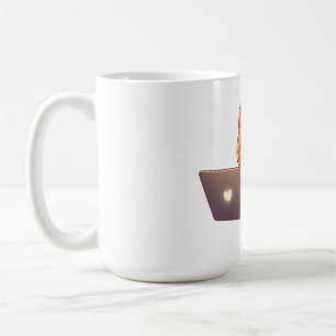 Caneca De Café Mug com Ilustração de Gato Bonito - Para Amantes F