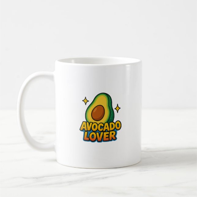 Caneca De Café Mug com ilustração do abacate e do ins (Esquerda)