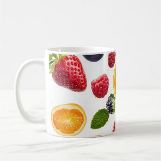 Caneca De Café Mug com imagens vibrantes de frutas