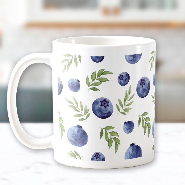 Caneca De Café Mug com mirtilos (Mug with blueberries)