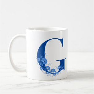 Caneca De Café Mug com Monograma Floral D