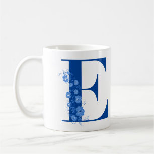 Caneca De Café Mug Com Monograma Floral E