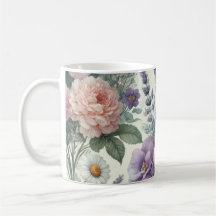 Mug com Padrão Floral de Aquarela 4/6